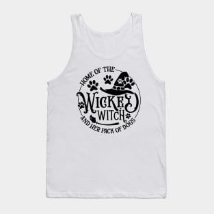 Home Of The Wicked Witch And Her Pack Of Dog Funny Halloween Tank Top